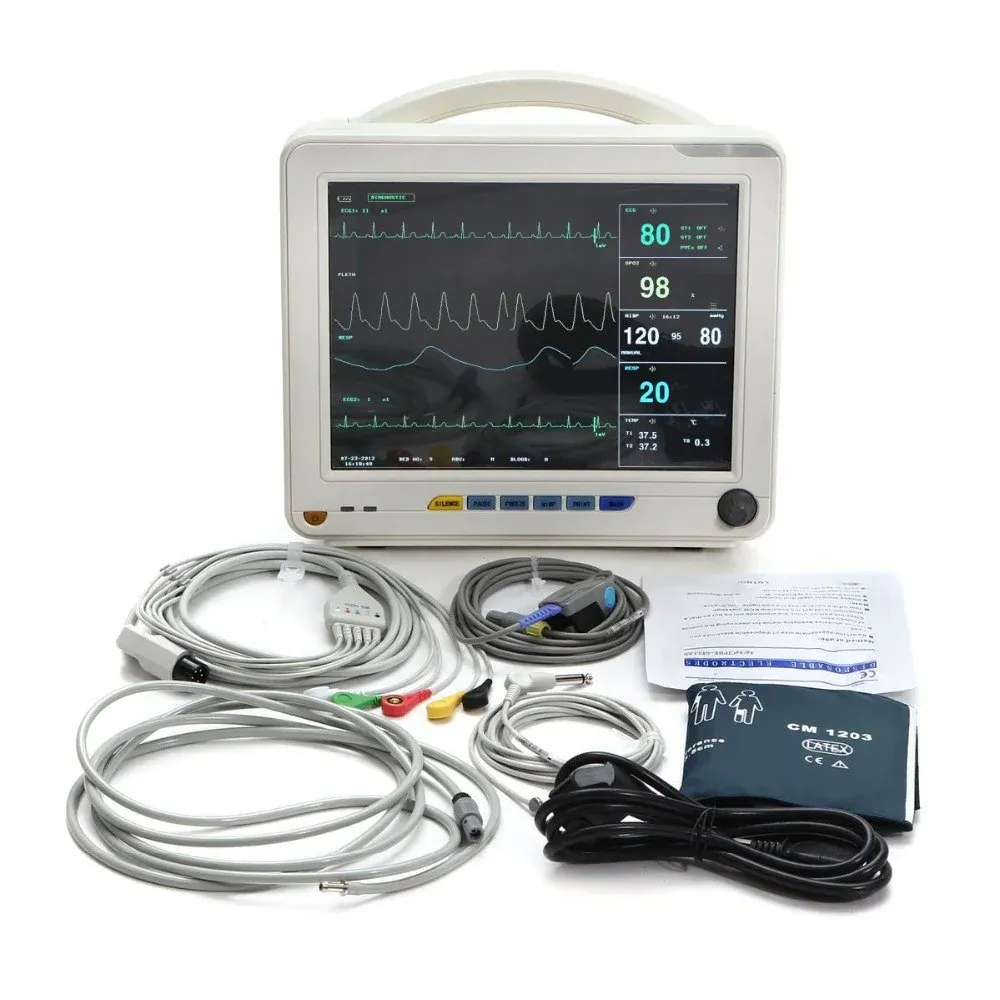 Portable Patient Monitor Battery Backup with ECG/SpO2/NIBP/Temp/HeartBit