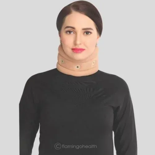 Flamingo Cervical Collar Eyelids Premium | Soft Adjustable Neck Support for Pain Relief & Cervical Stability
