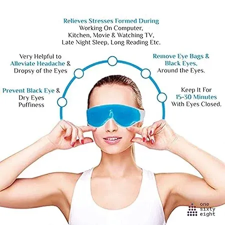 Relaxing Cool Gel Eye Mask Belt with Strap Cooling Relaxation for Tired Eyes