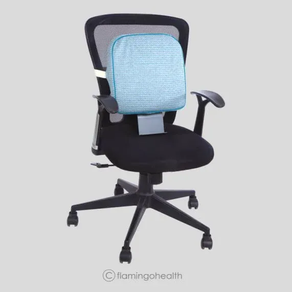 Flamingo Memory Foam Back Rest with Height Adjustable Stand | Ergonomic Lumbar Support for Office Chair, Car Seat & Lower Back Pain Relief