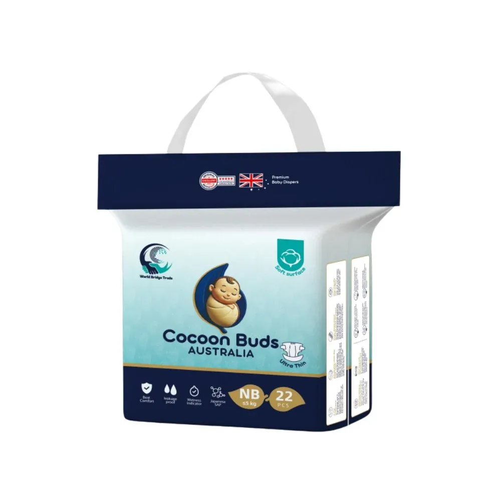 Cocoon Buds Premium Baby Diaper – Ultra Soft, Leak-Proof & Highly Absorbent Diapers for Babies| Size: NB,S,M,L,XL,XXL