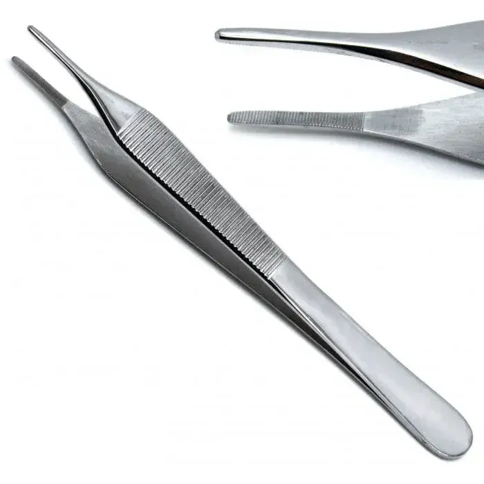 Adson Tissue Forceps Stainless Steel Atraumatic Non-Toothed Surgical Thumb Forceps