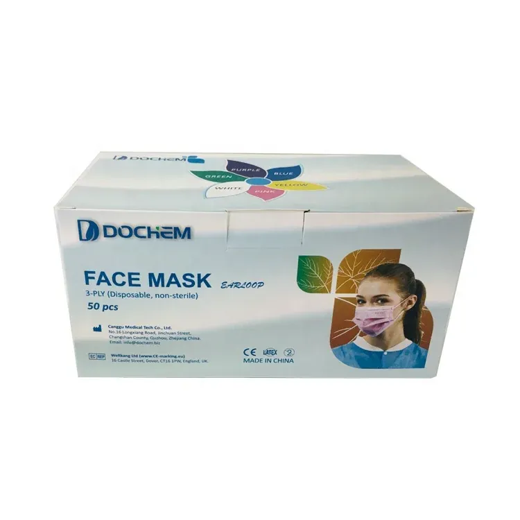 DOCHEM Original 3 Layer Surgical Face Mask with Melt-Blown Filter – Disposable Medical Mask (50 Pieces)