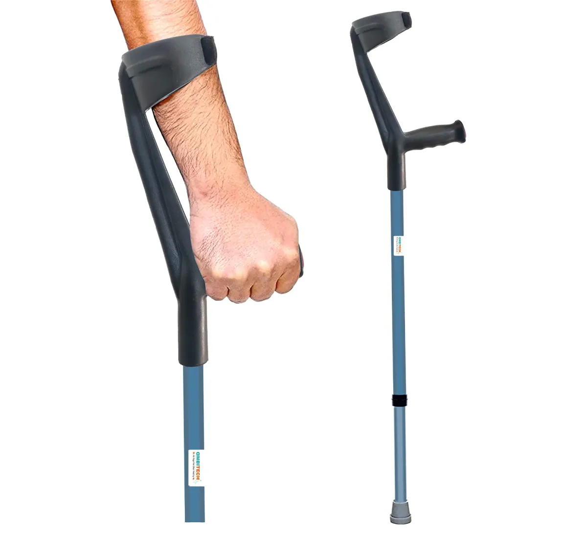 Adjustable MS Metal Walking Crutches & Elbow Sticks for Walking Support (Made in India)