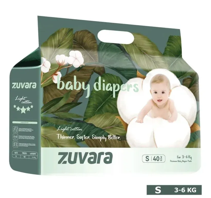 Zuvara Feather Diaper Pants| Ultra Soft, Leak-Proof & High Absorbency Premium Baby Diaper Pants| Size:S,M,L,XL,XXL