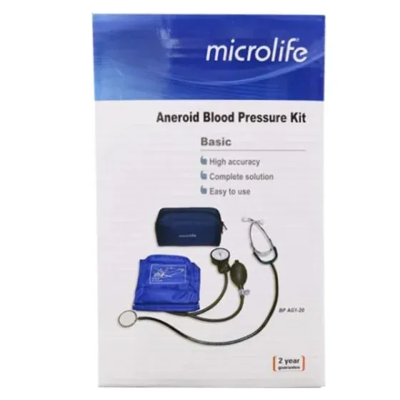 Microlife BP AG1-20 Manual Blood Pressure Kit | Aneroid Sphygmomanometer with Stethoscope, Adult Cuff & Carry Bag
