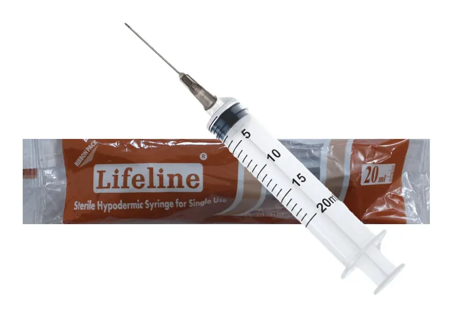 Lifeline Disposable Syringe 20ml | Sterile Single-Use Medical Syringe with Needle 