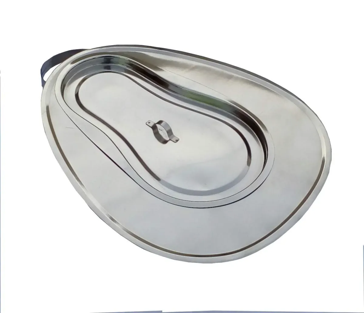 Stainless Steel Bed Pan for Male & Female – Reusable Hospital Bedpan for Bedridden Patients